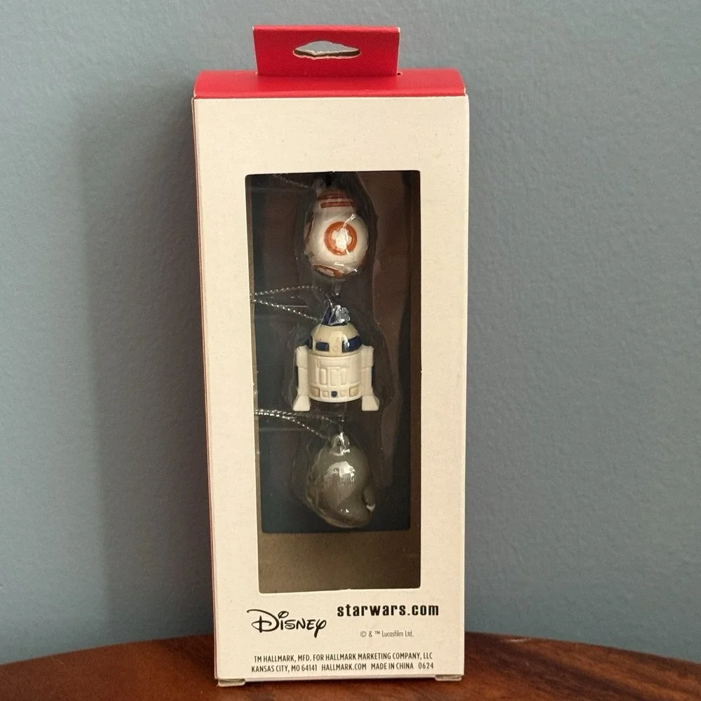 Hallmark Star Wars Mini Christmas Tree Ornament Set of 3 BB-8 R2-D2 Porg NIB F/W